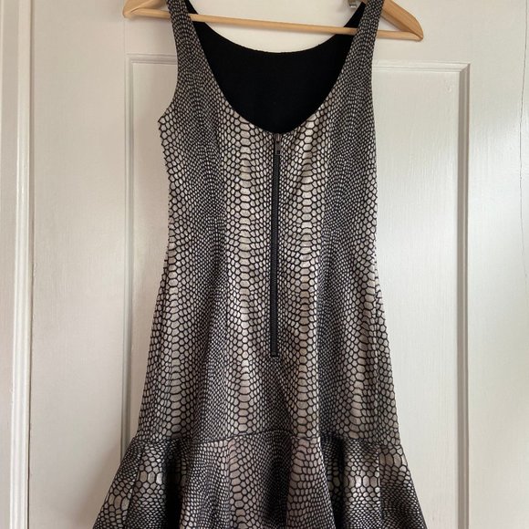 Ladakh Silver Snakeskin Ruffle Cocktail Dress, XS - Picture 2 of 4